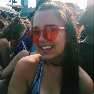 Clear Oversized Red Sunglasses
